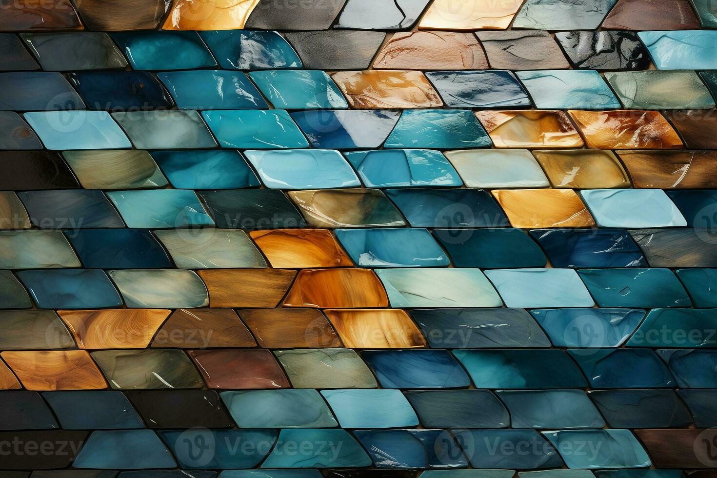 Horizontal or vertical background with ceramic tile. Mock up template. Copy space for text. AI generative photo