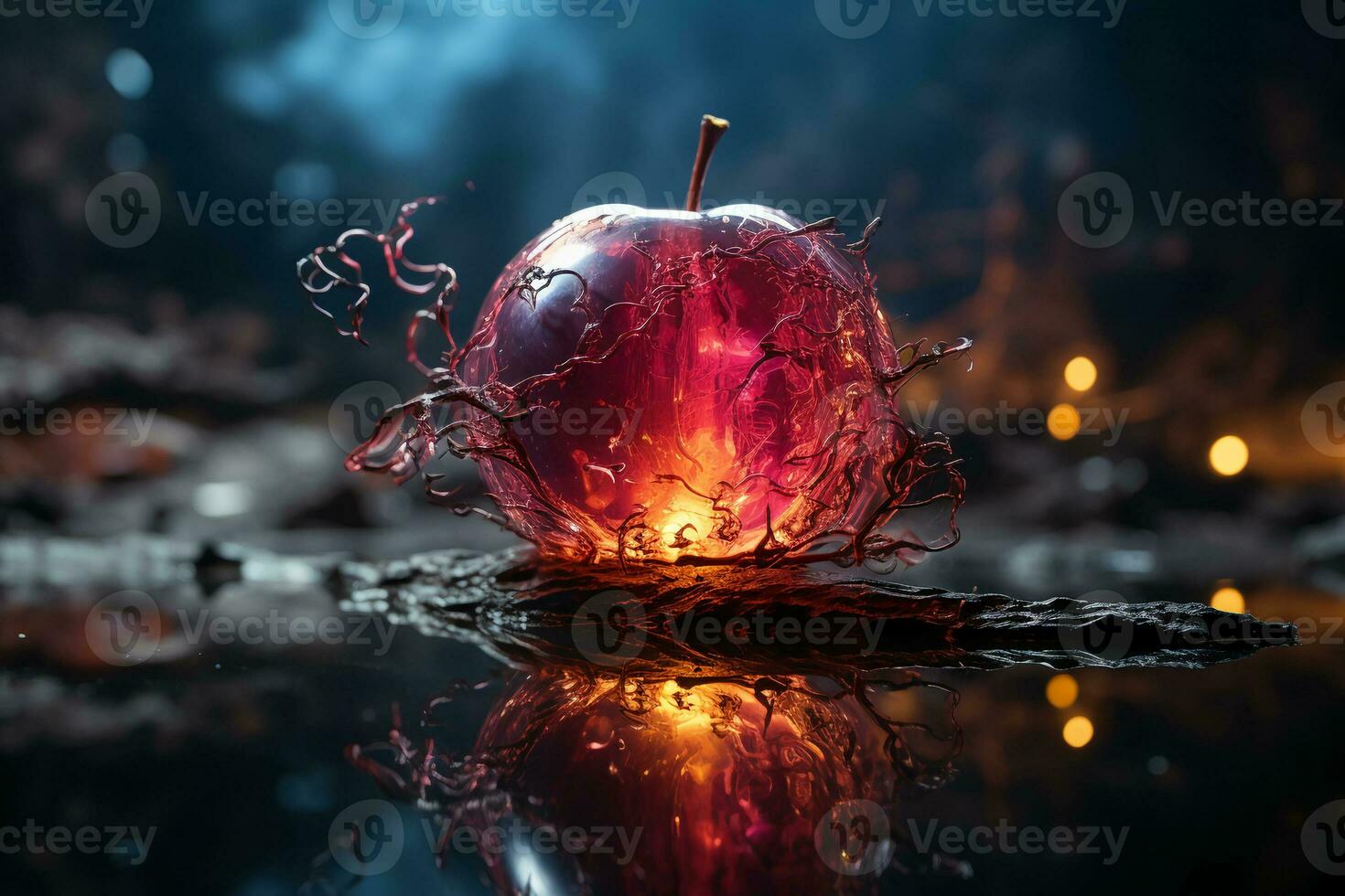 A red apple with a smooth surface and an attractive aroma. AI generative photo