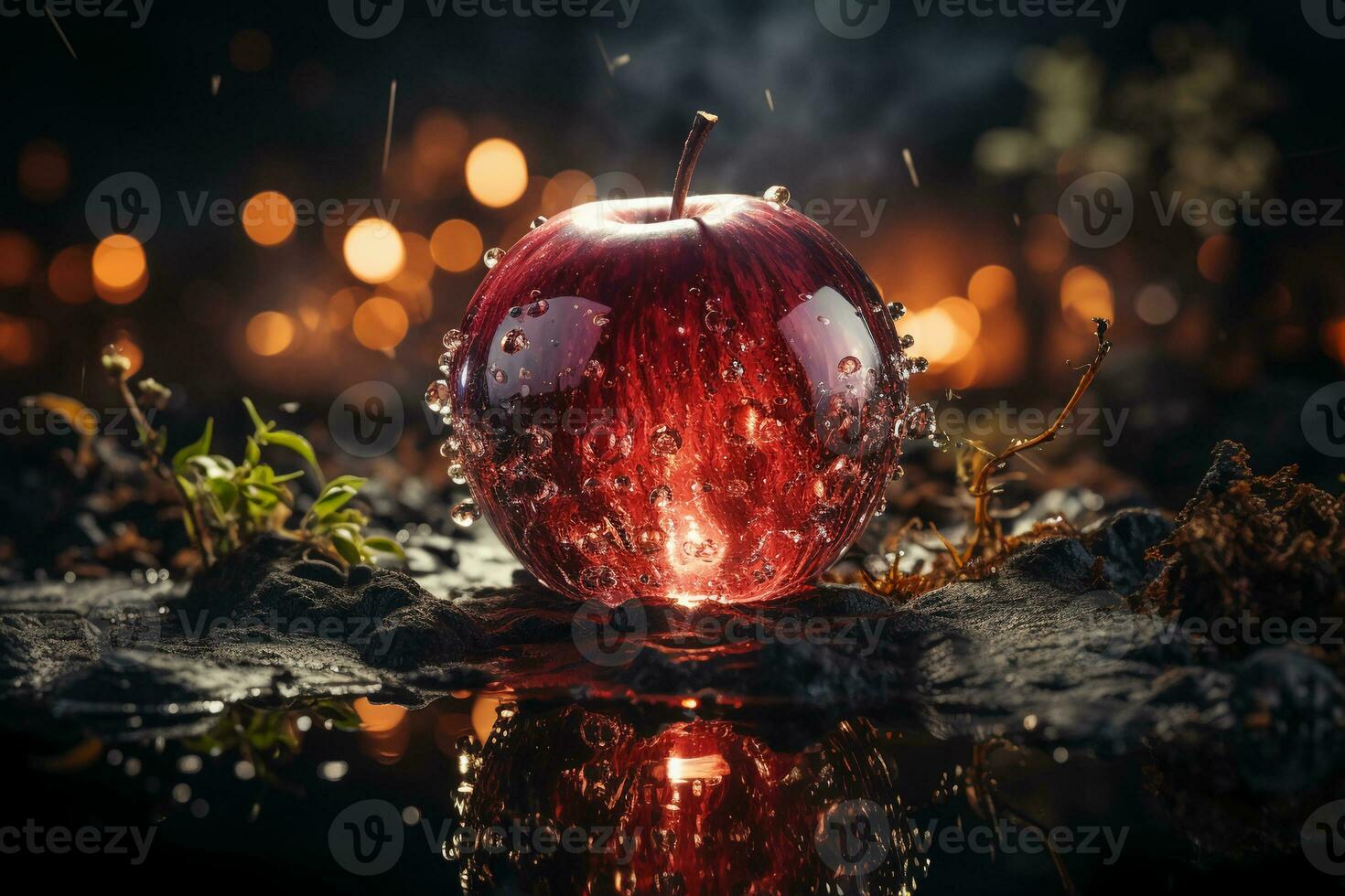 A red apple with a smooth surface and an attractive aroma. AI generative photo