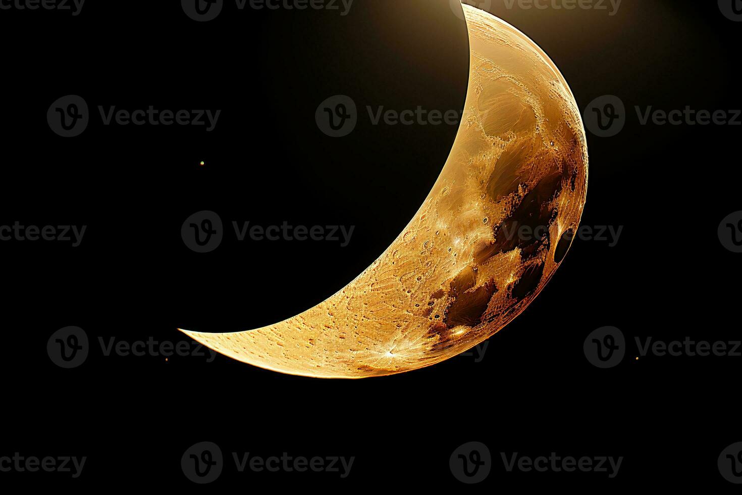 Light golden moon In The Sky. AI generative photo