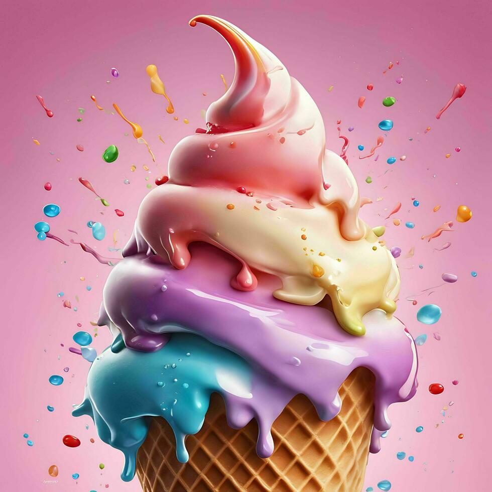 Chocolate, Vanilla Ice Cream Isolated AI Generated photo