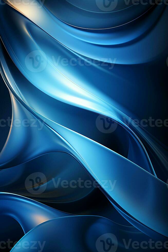 Blue simple curve light effect background. AI generative photo