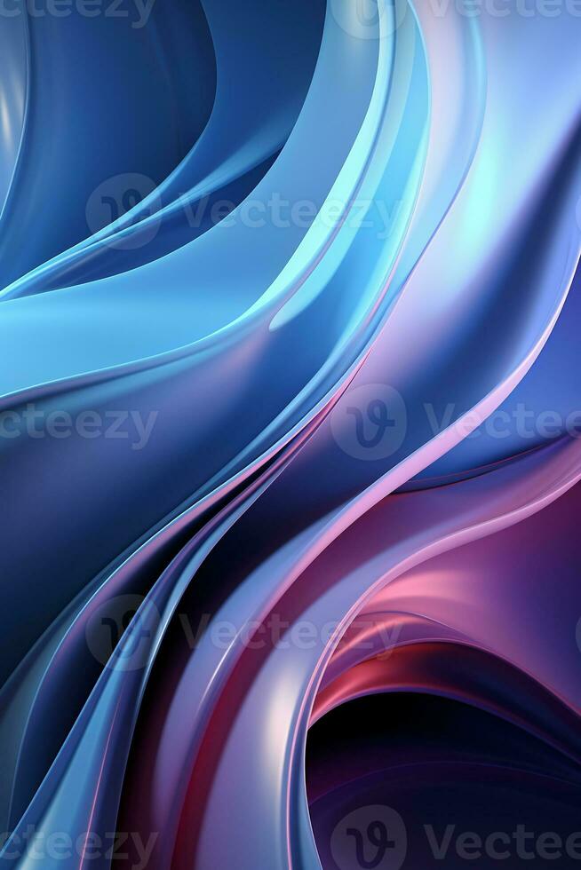 Blue simple curve light effect background. AI generative photo