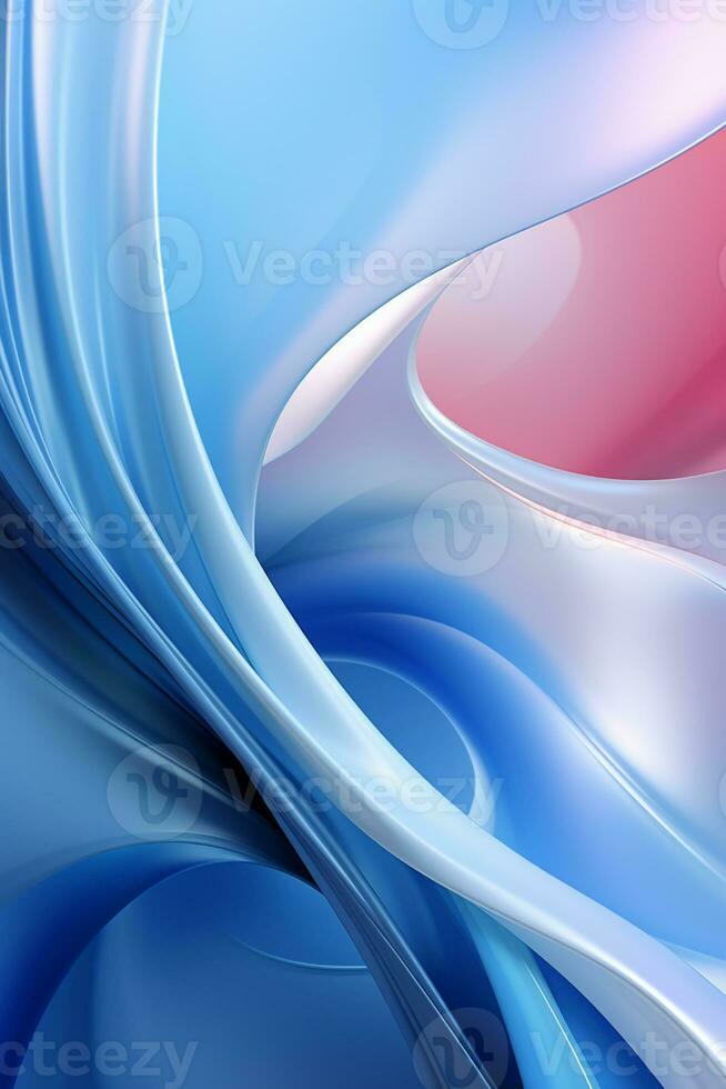 Blue simple curve light effect background. AI generative photo