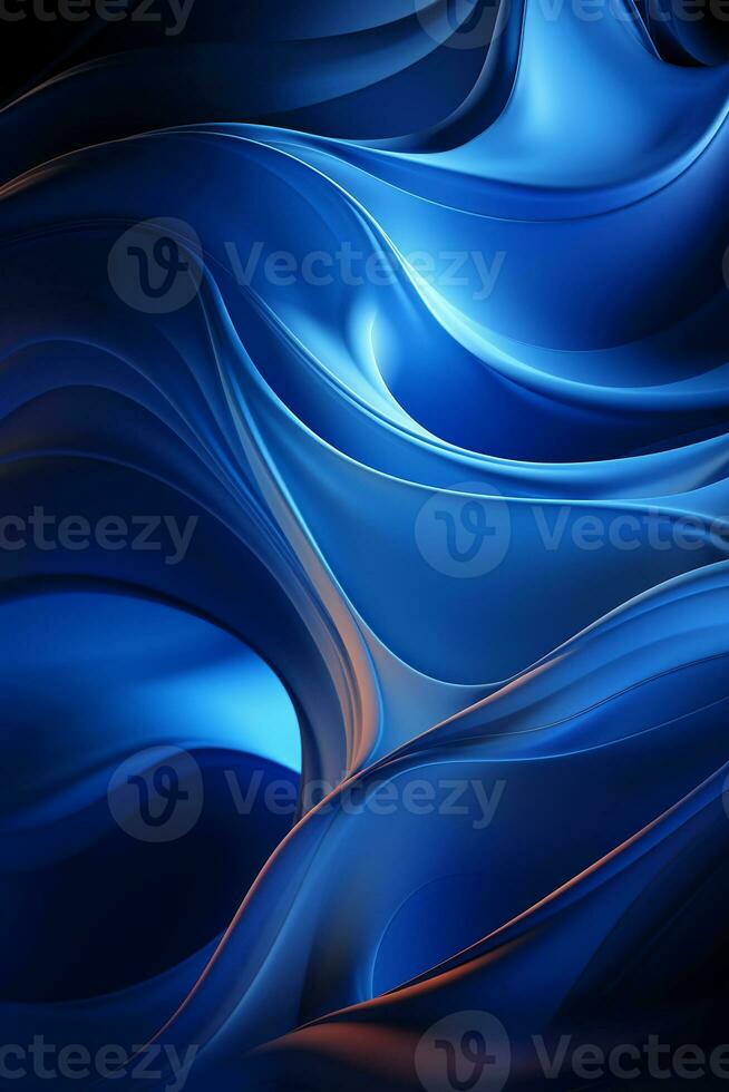Blue simple curve light effect background. AI generative photo