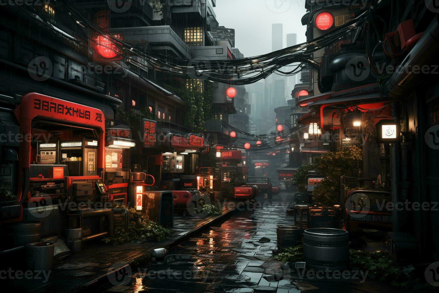 Cyberpunk city, sharp focus, intricate, zbrush. AI generative photo