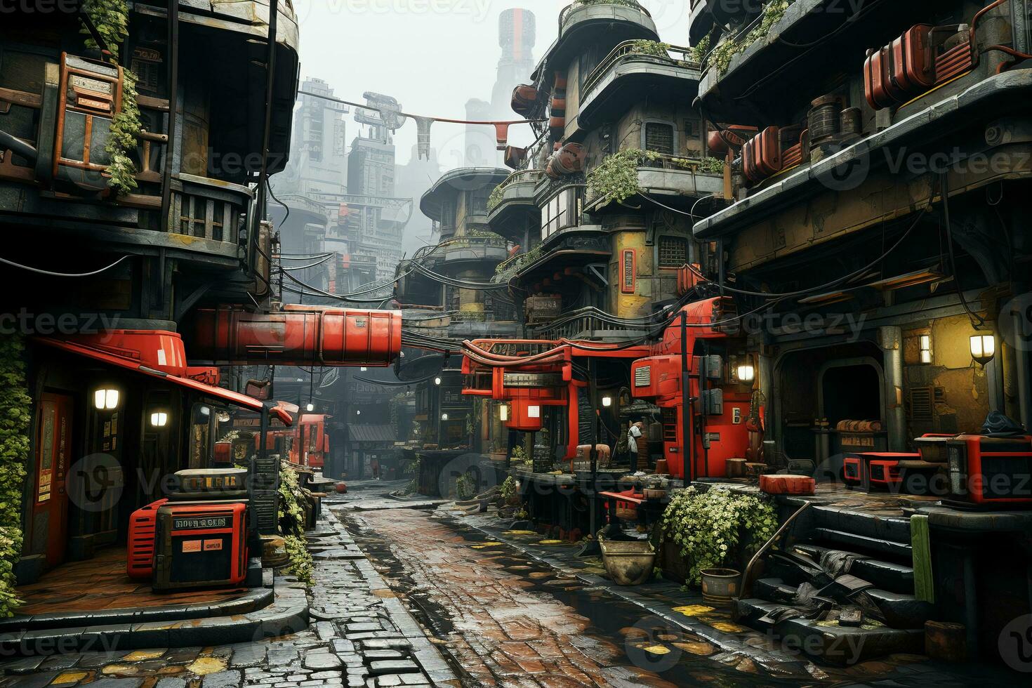 Cyberpunk city, sharp focus, intricate, zbrush. AI generative photo