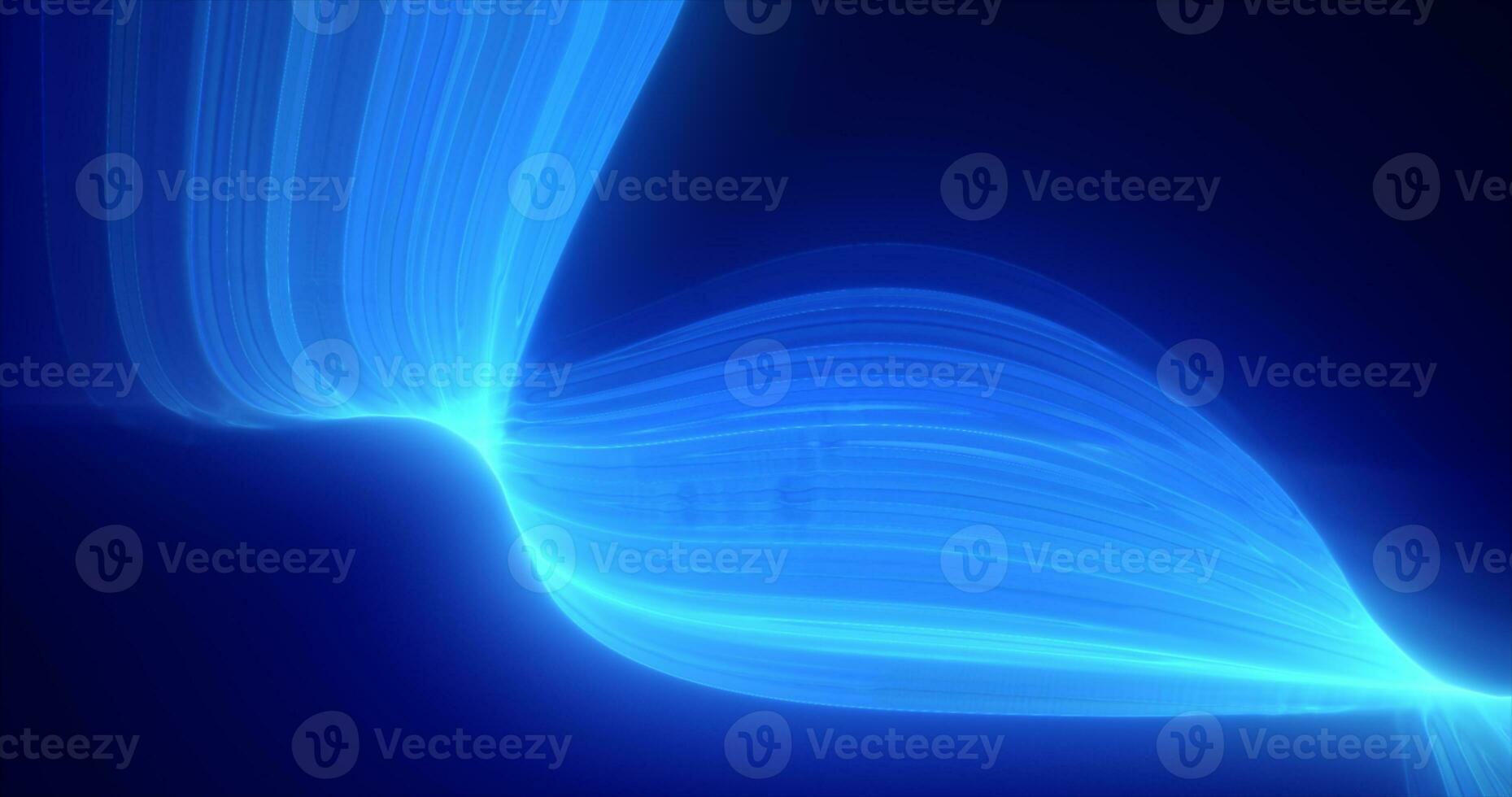 Abstract blue glowing flying waves from lines energy magical background photo