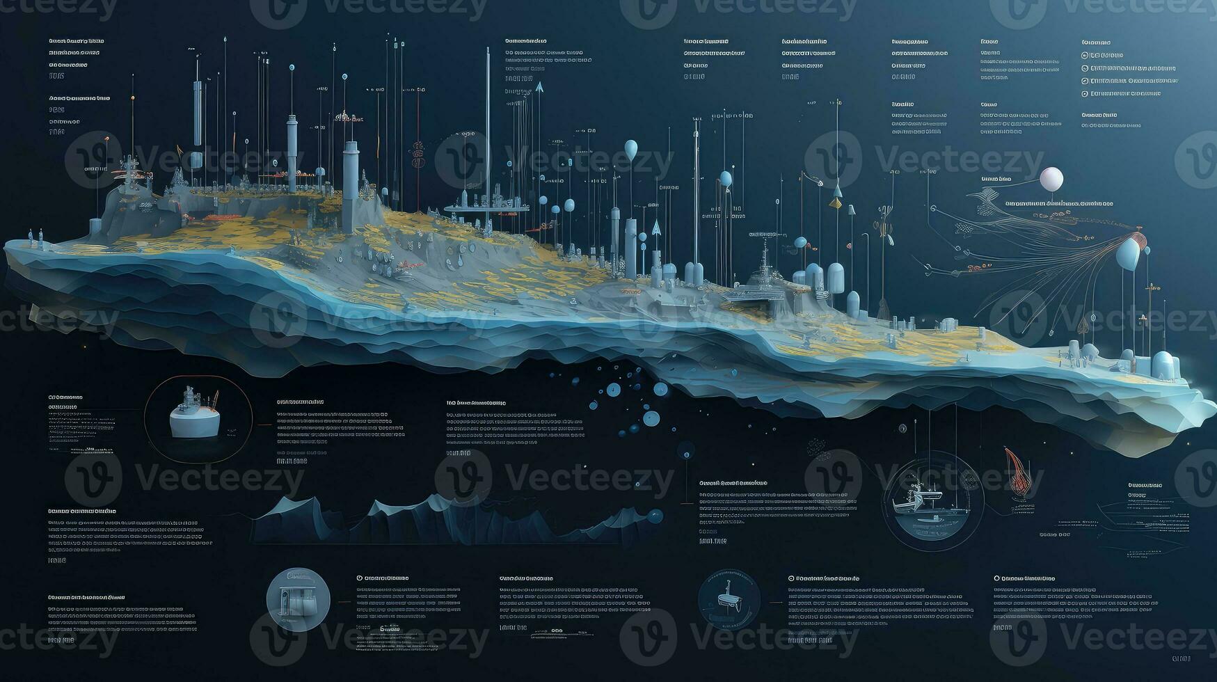 sea ocean floor mapped ai generated photo