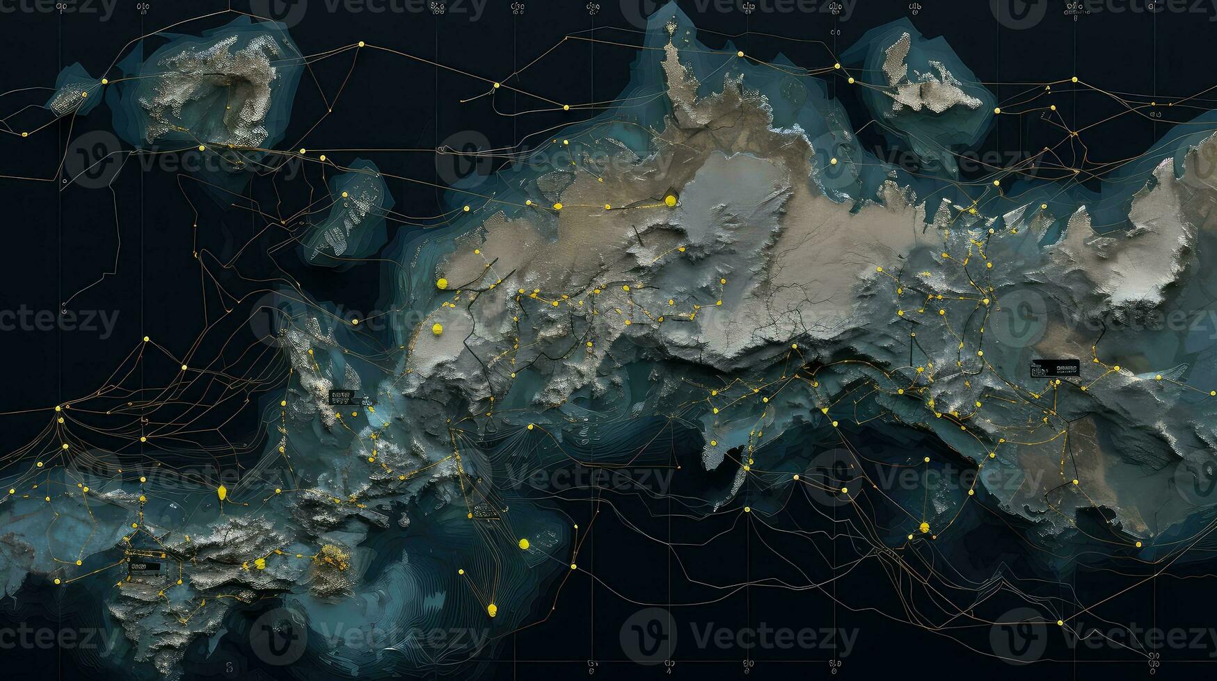 cartography ocean floor mapped ai generated photo