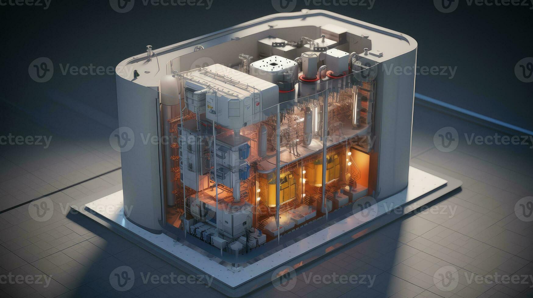 reactor pequeño modular nuclear ai generado foto