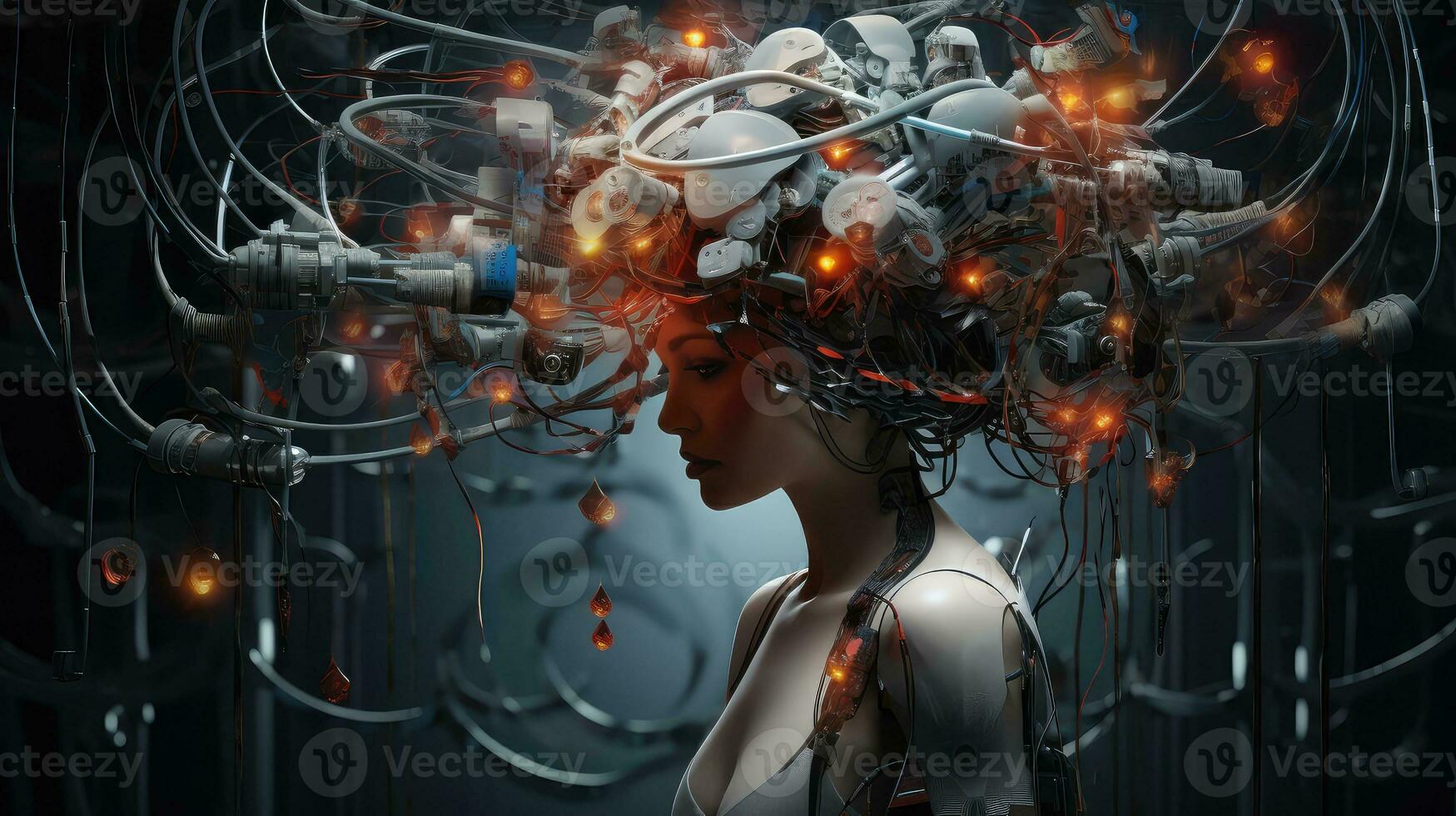 nerve neuroprocessor human brain ai generated photo