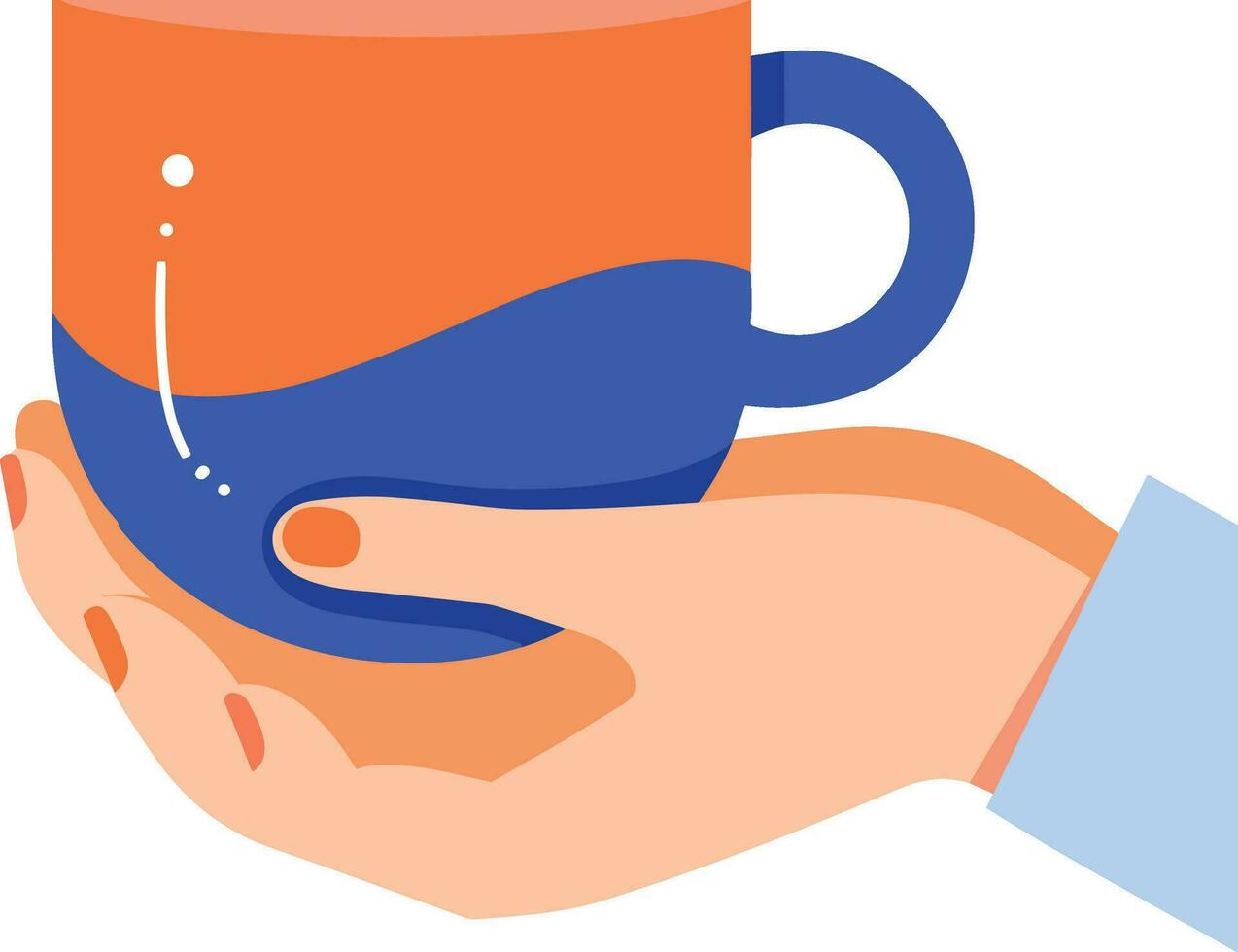 Hand Drawn Hand holding a coffee cup in flat style vector