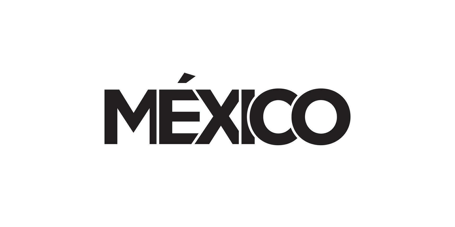 mexico emblema. el diseño caracteristicas un geométrico estilo, vector ilustración con negrita tipografía en un moderno fuente. el gráfico eslogan letras.