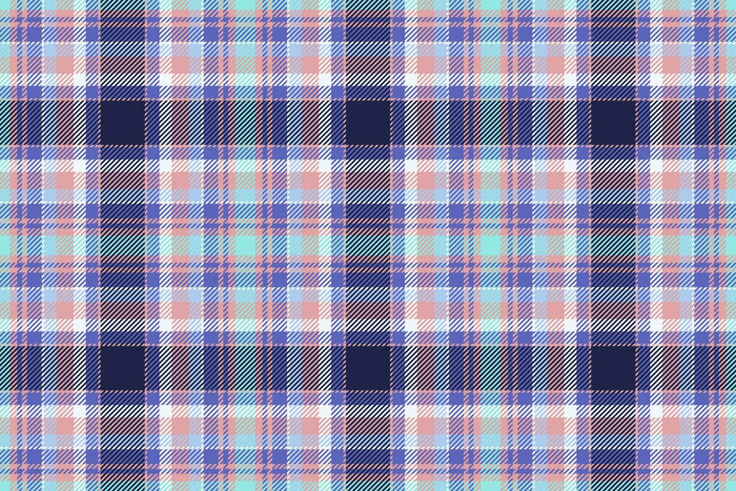 Plaid background, check seamless pattern in blue. Vector fabric texture for textile print, wrapping paper, gift card or wallpaper.