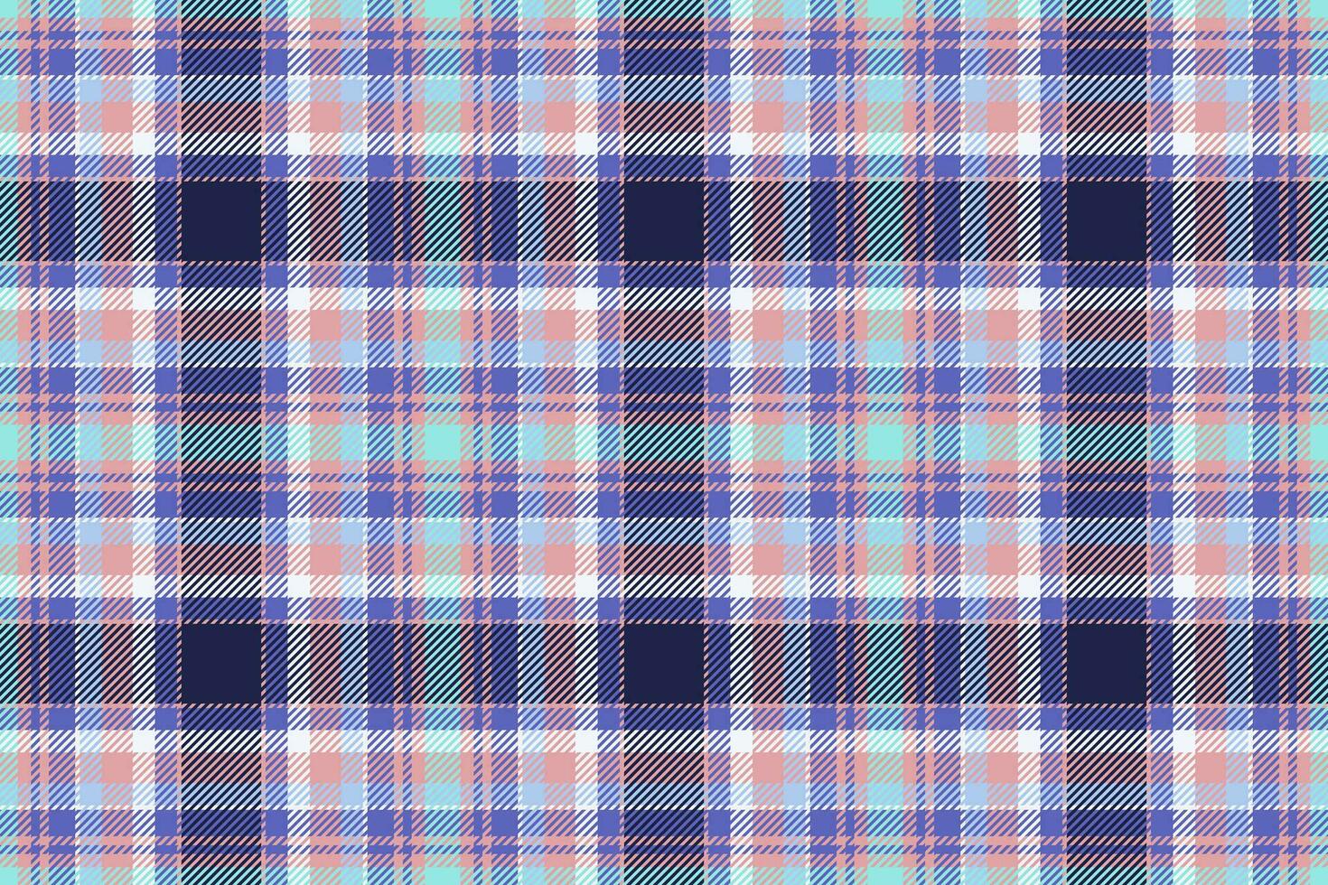 Plaid background, check seamless pattern in blue. Vector fabric texture for textile print, wrapping paper, gift card or wallpaper.