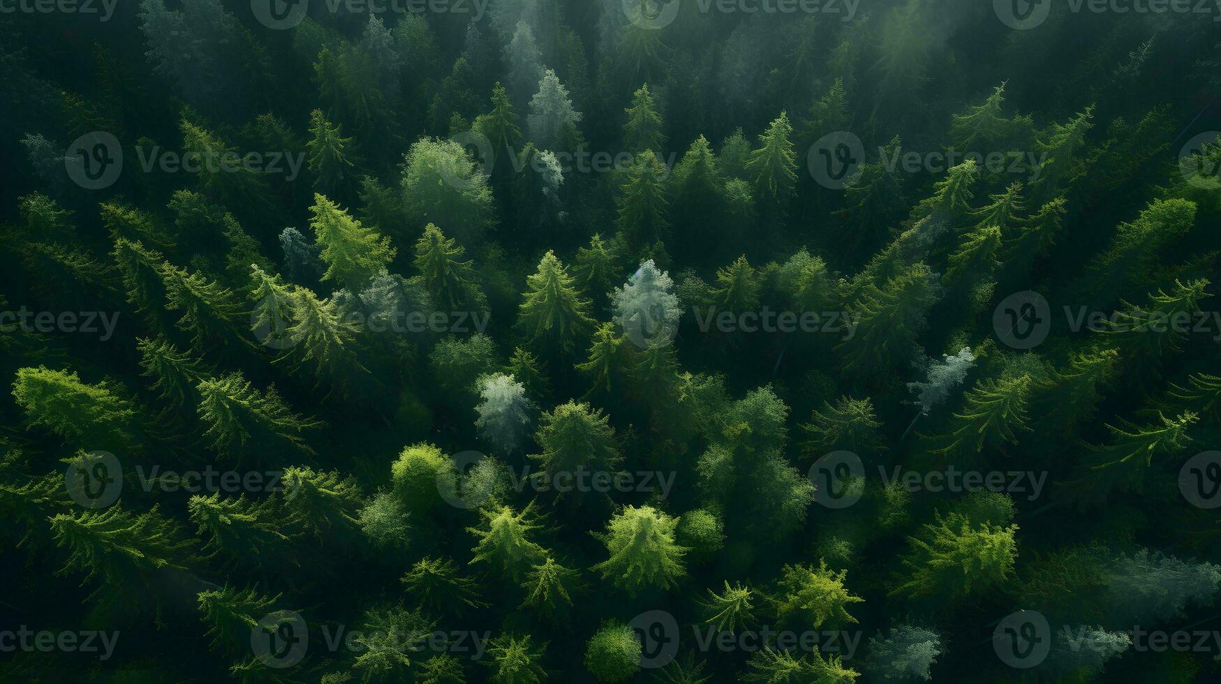 Daylight Forest Panorama - Generated AI Vista photo