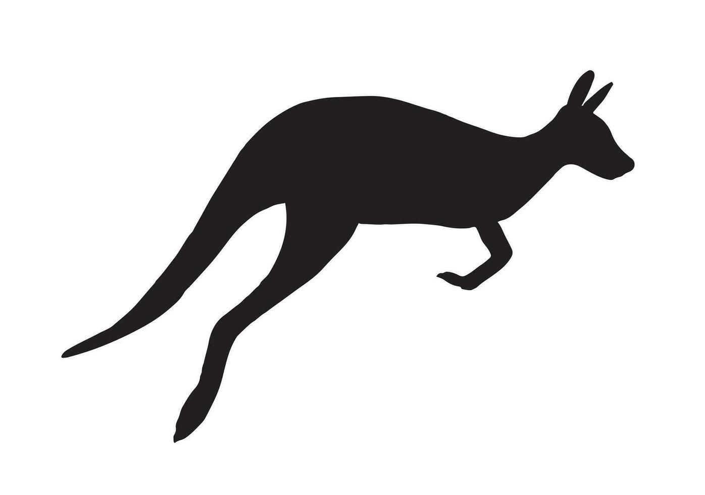 Vector black kangaroo silhouette