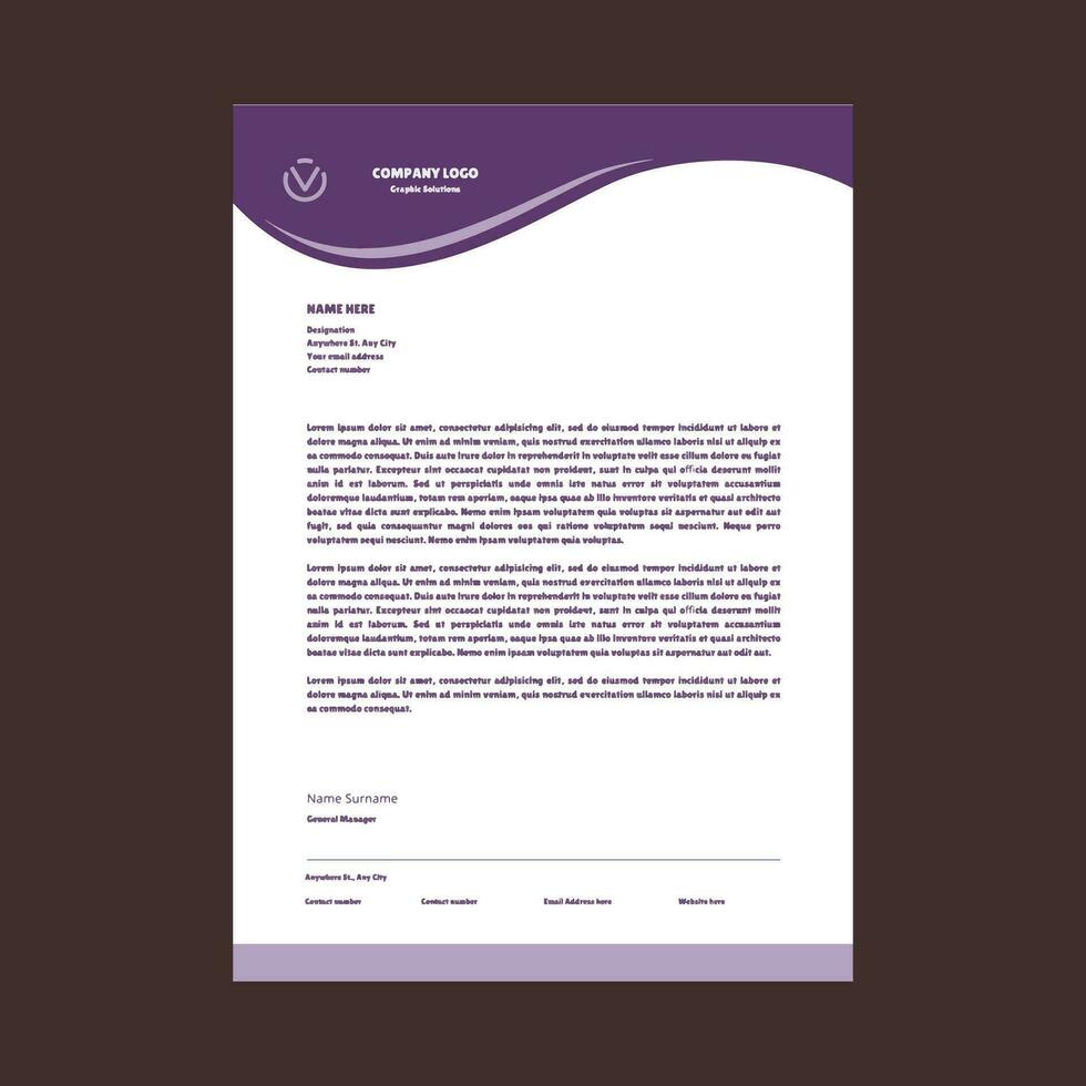 Professional corporate business letterhead vector template. Simple and clean print ready design.