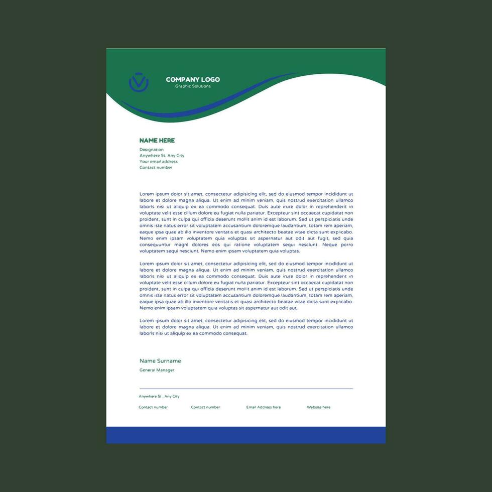 Professional corporate business letterhead vector template. Simple and clean print ready design.