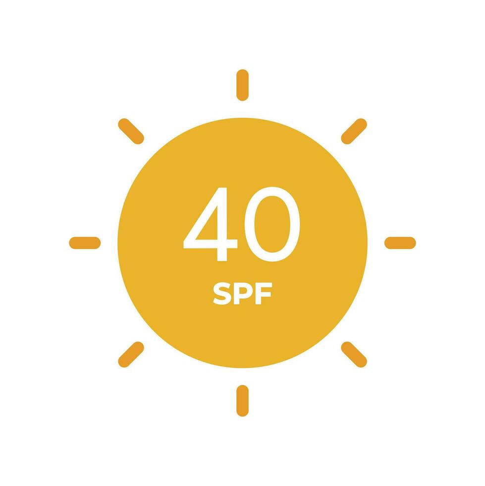 SPF line icon vector. 40 Sun protection symbols for sunblock or sunscreen products. For cosmetic packaging vector