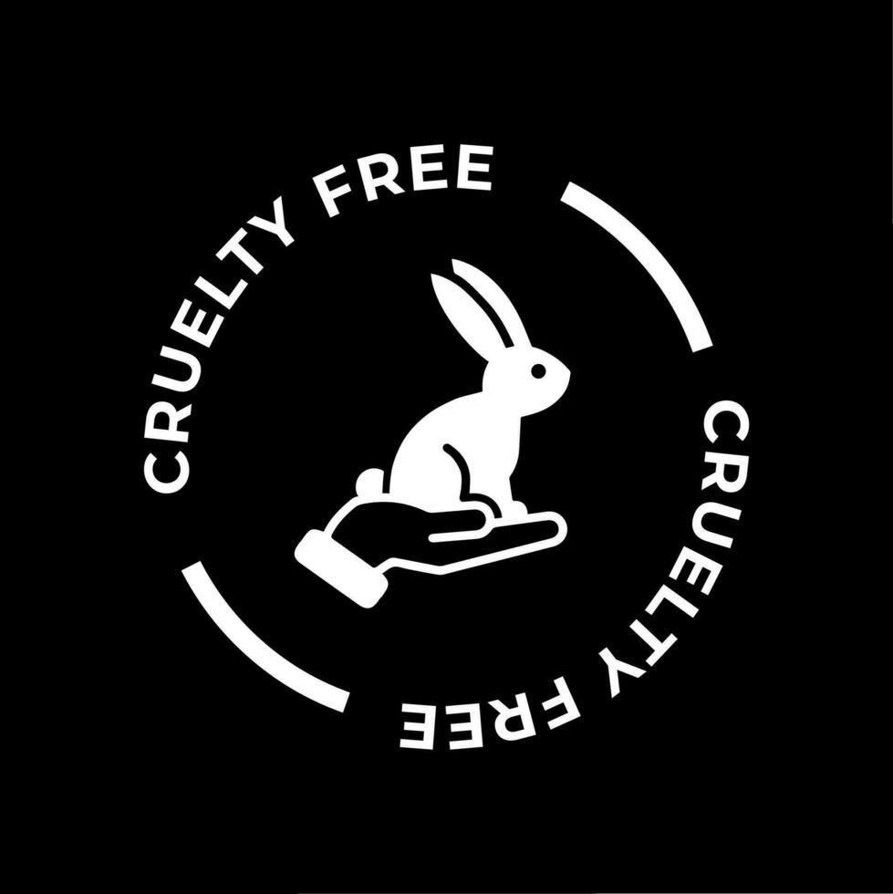 Negative cruelty free circle icon. Not tested on animals with rabbit silhouette label. Vector illustration.