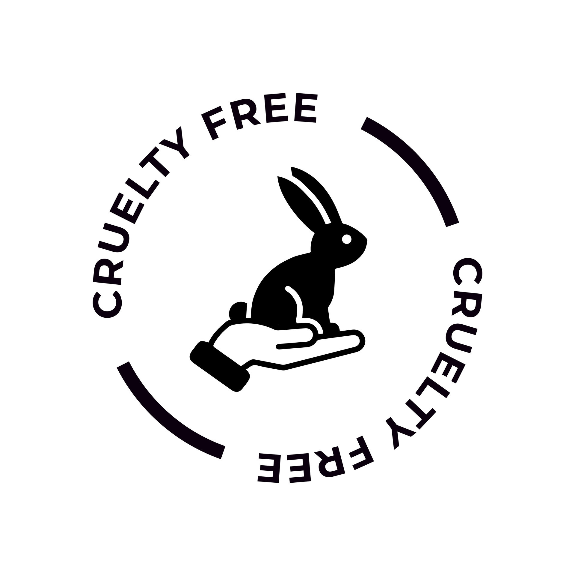 Cruelty free circle icon Not tested on animals with rabbit silhouette