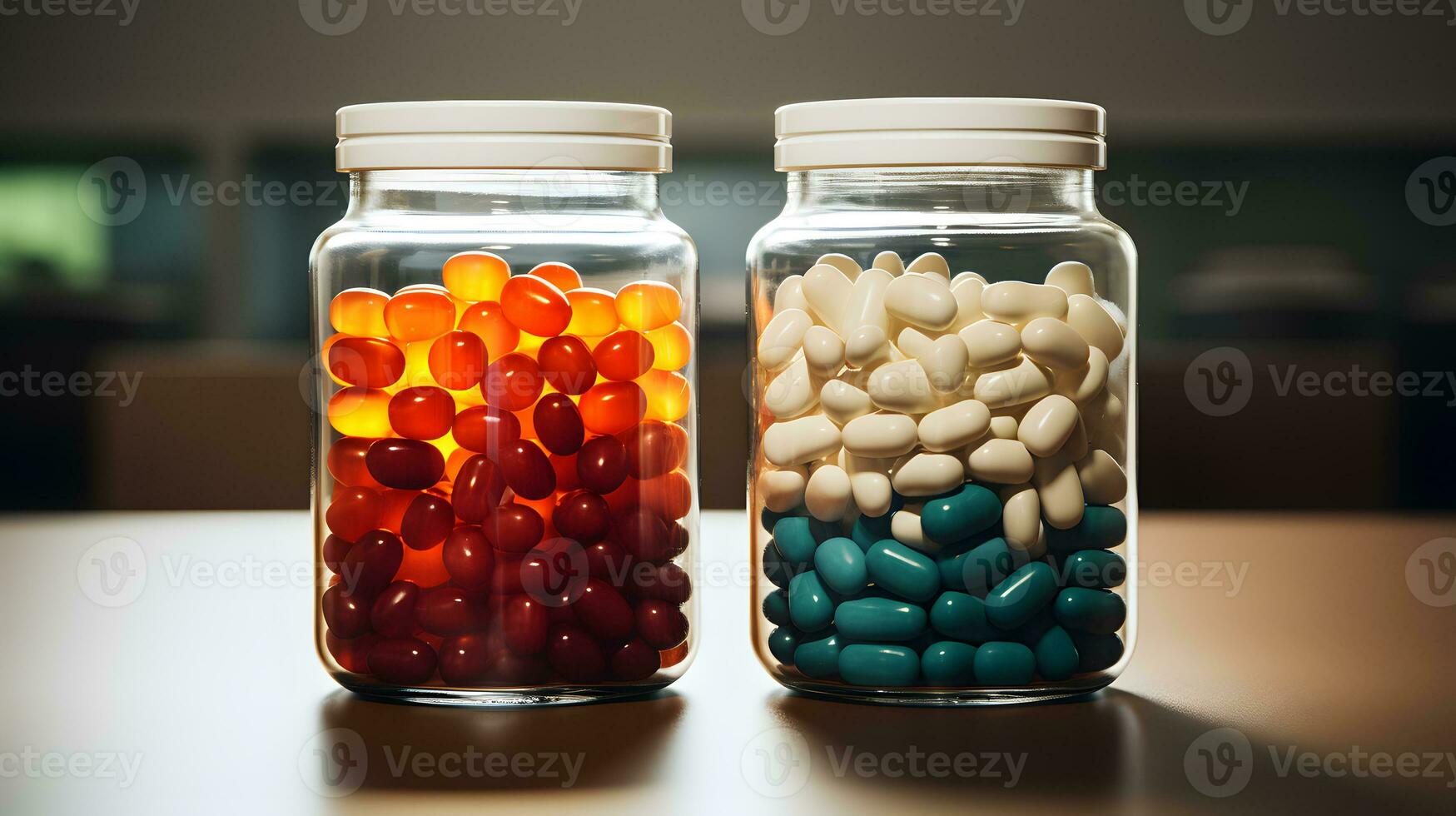 Medication in Clear Containers - Generated AI photo