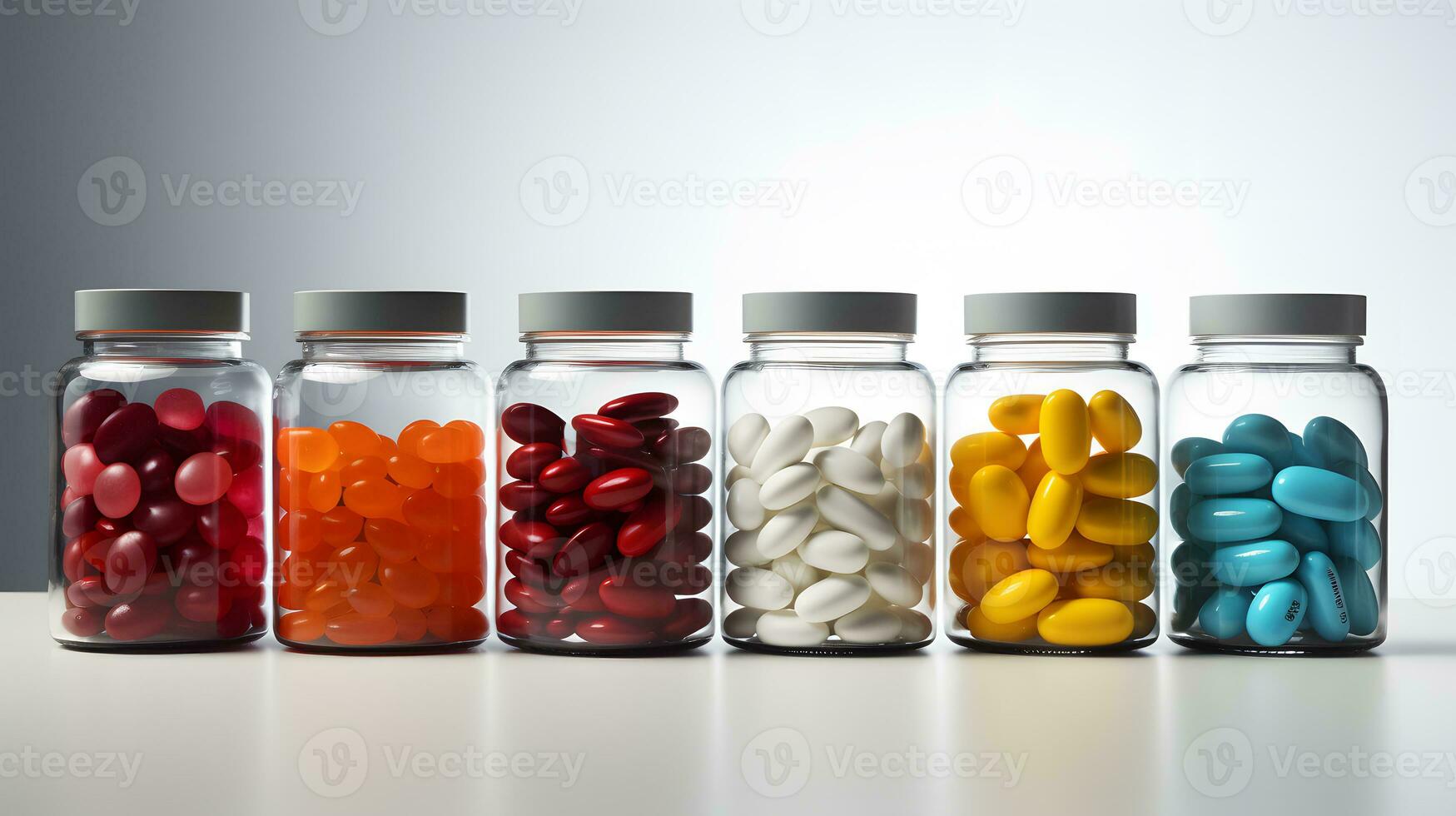 multicolor medicación botellas - generado ai foto