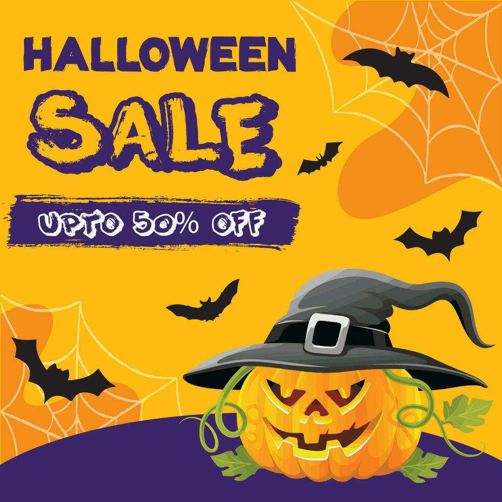 Halloween Sale Post vector