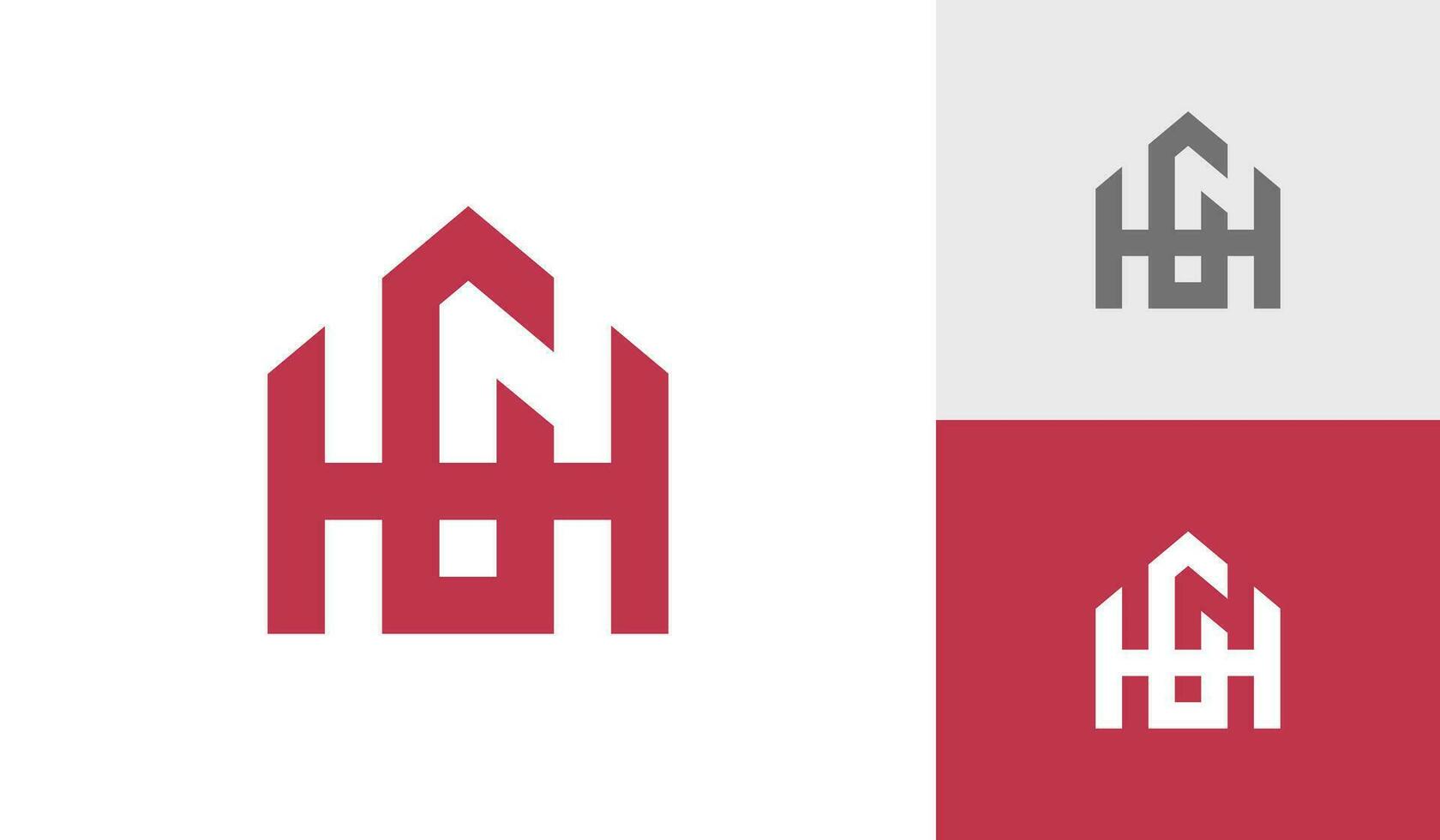 casa letra hg logo diseño vector