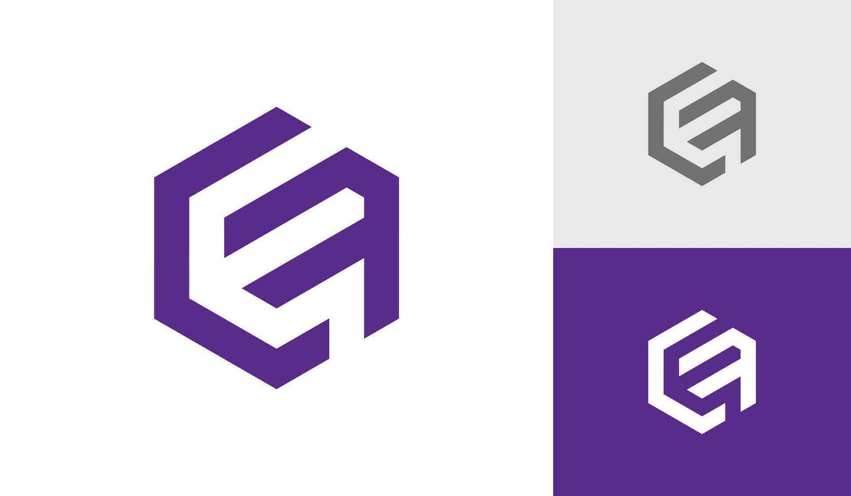 Letter CF hexagon logo design vector