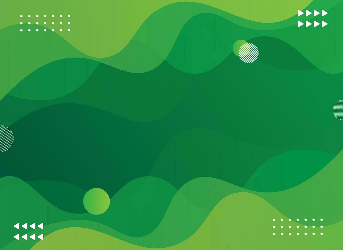 Green Background with dynamic curve shapes composition vector