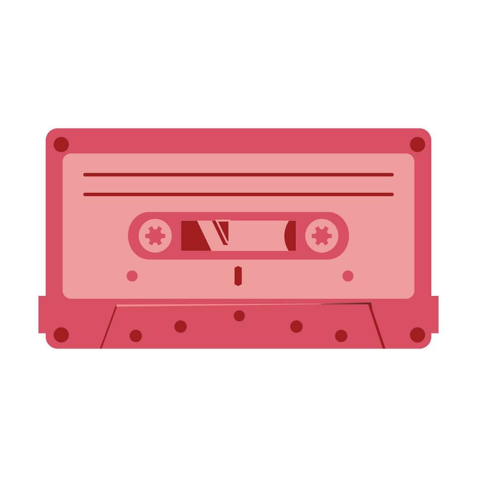 cassette tape music icon image. Vector illustration design pink color. Retro design elements, old and outdated items. Antique items