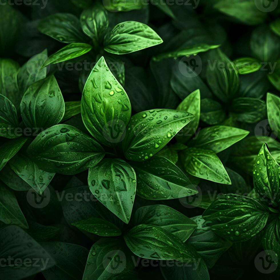 Macro Exploration - Tiny Green Leaves, Generated AI Capture photo