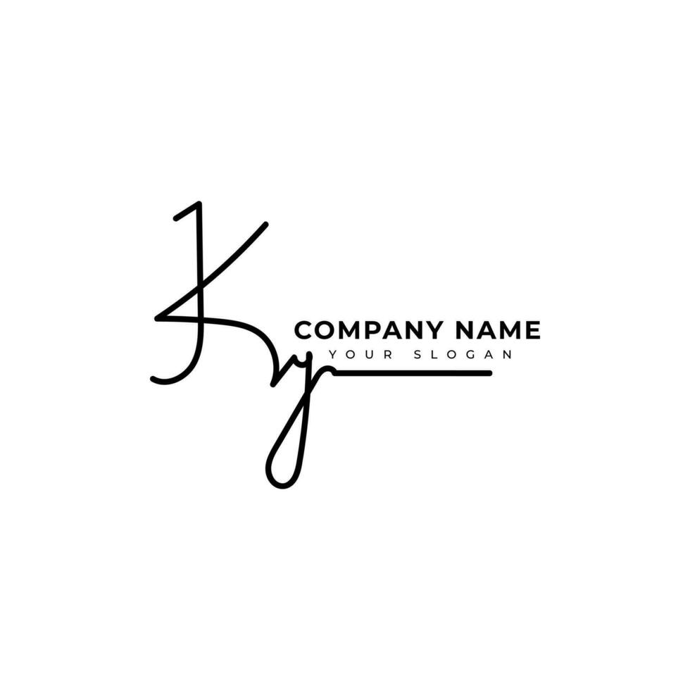 Ky Initial signature logo vector design