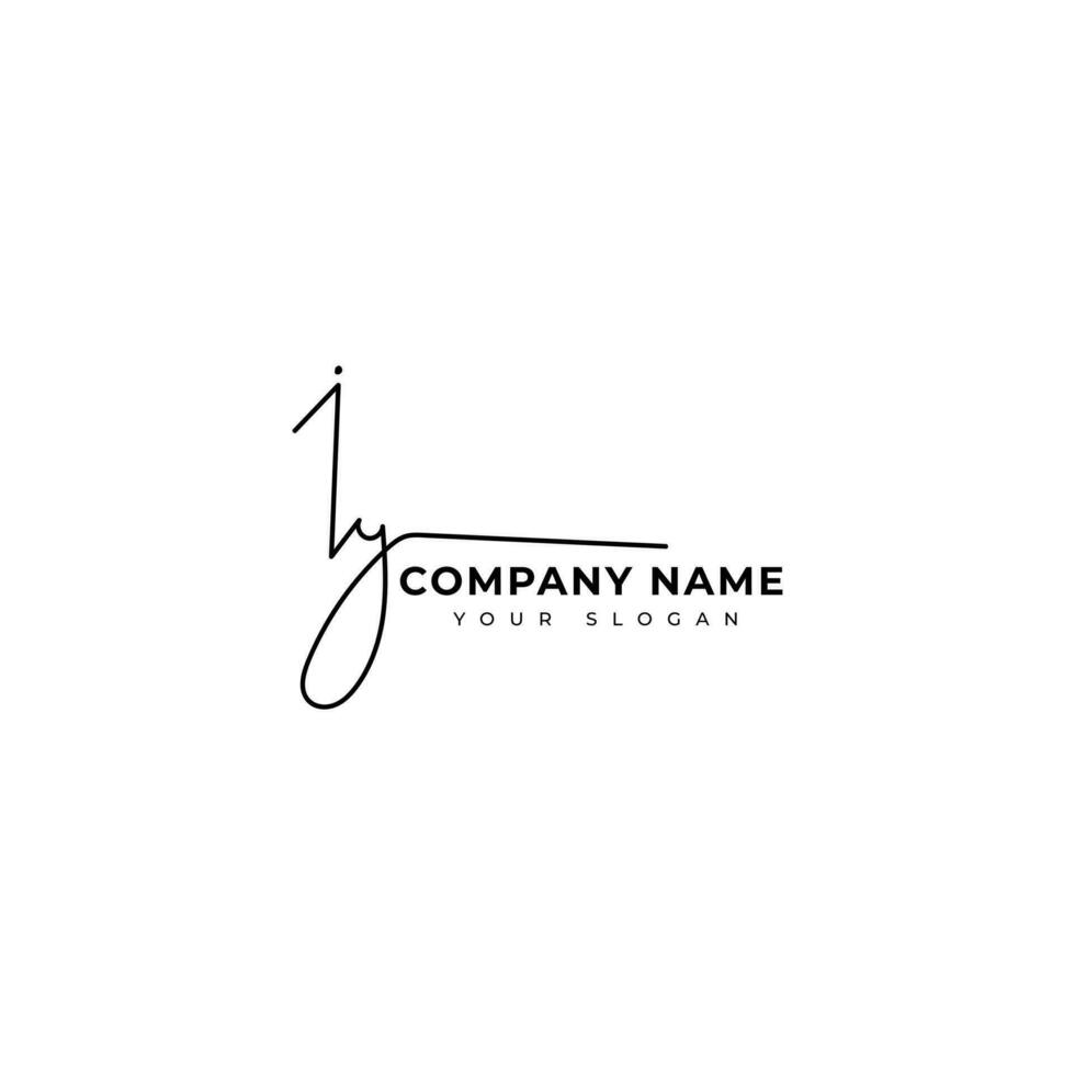 Iy Initial signature logo vector design