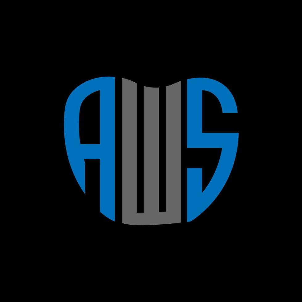 aws letra logo creativo diseño. aws único diseño. vector