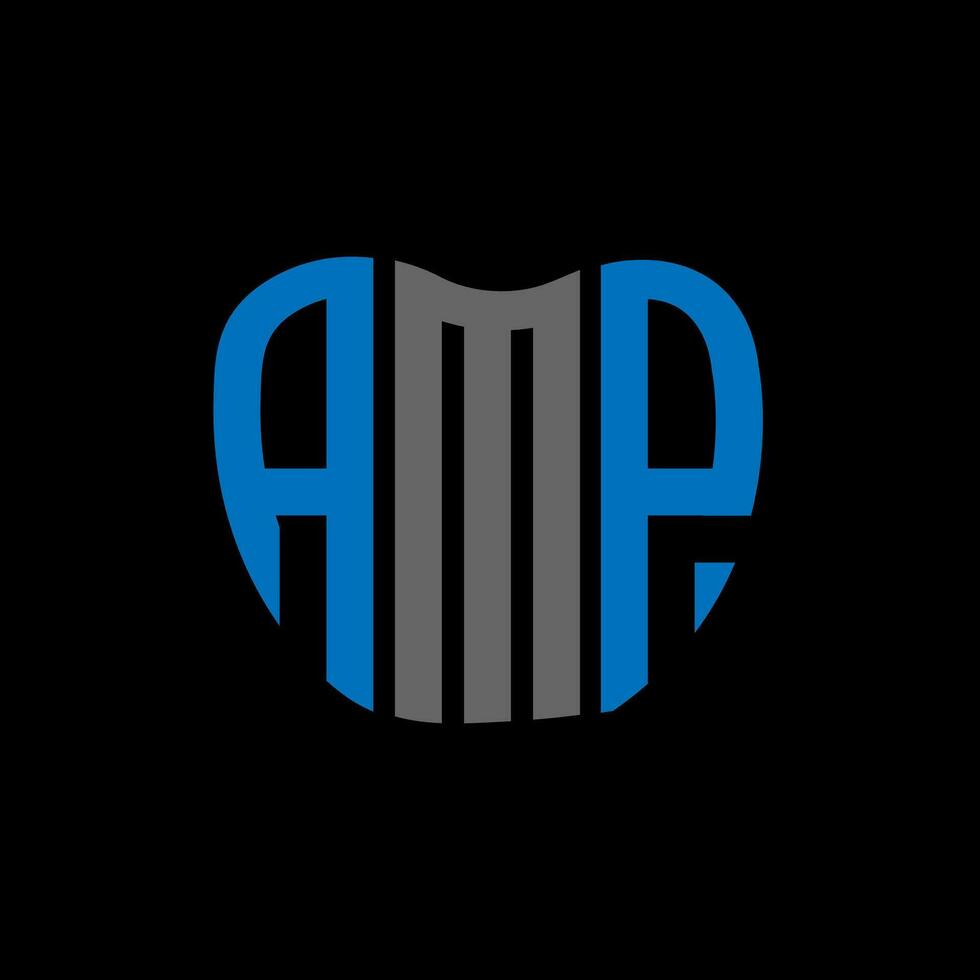 AMP letter logo creative design. AMP unique design. vector