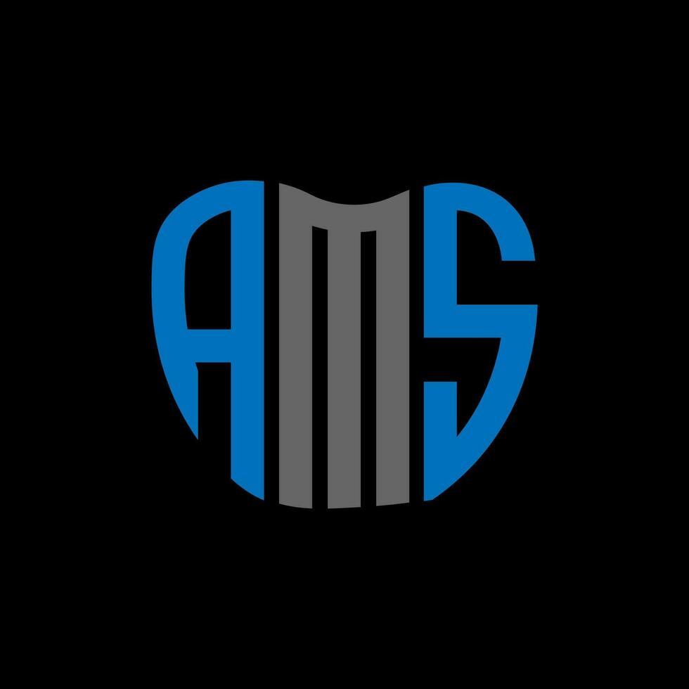 AMS letter logo creative design. AMS unique design. vector