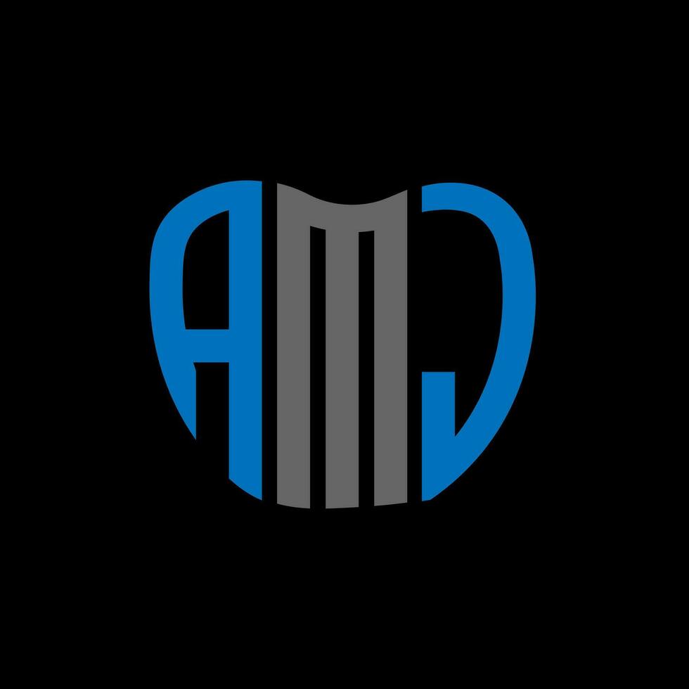 AMJ letter logo creative design. AMJ unique design. vector