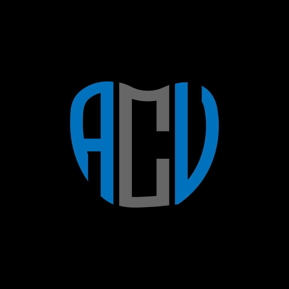 diseño creativo del logotipo de la letra acv. diseño único acv. vector