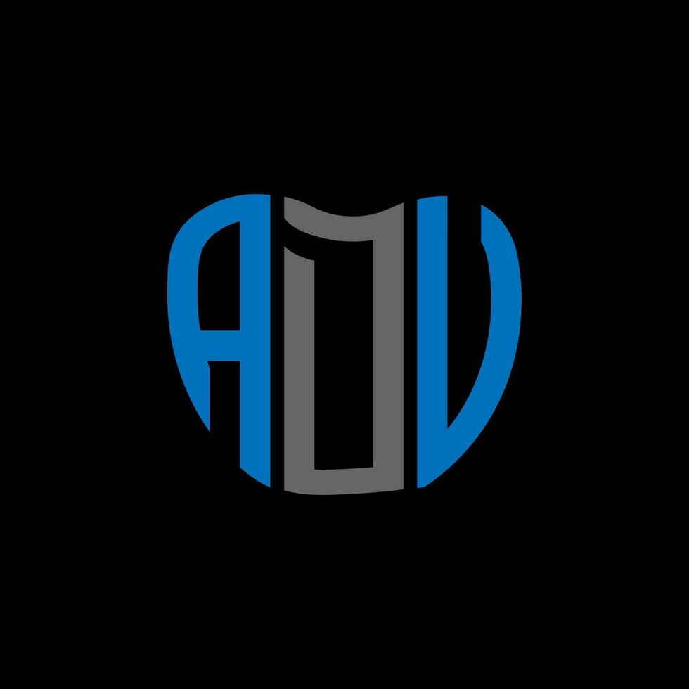 adu letra logo creativo diseño. adu único diseño. vector