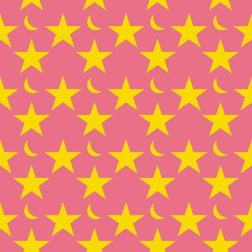 Star and moon seamless pattern background vector