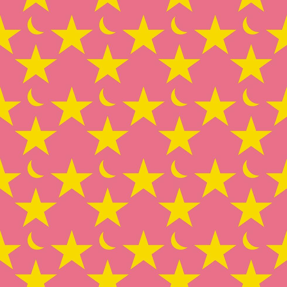 Star and moon seamless pattern background vector