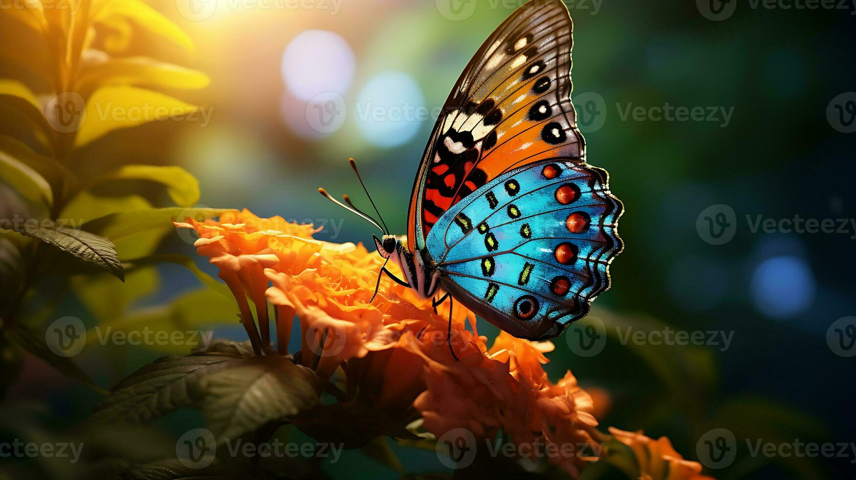 hermosa mariposa en naturaleza generado por ai foto