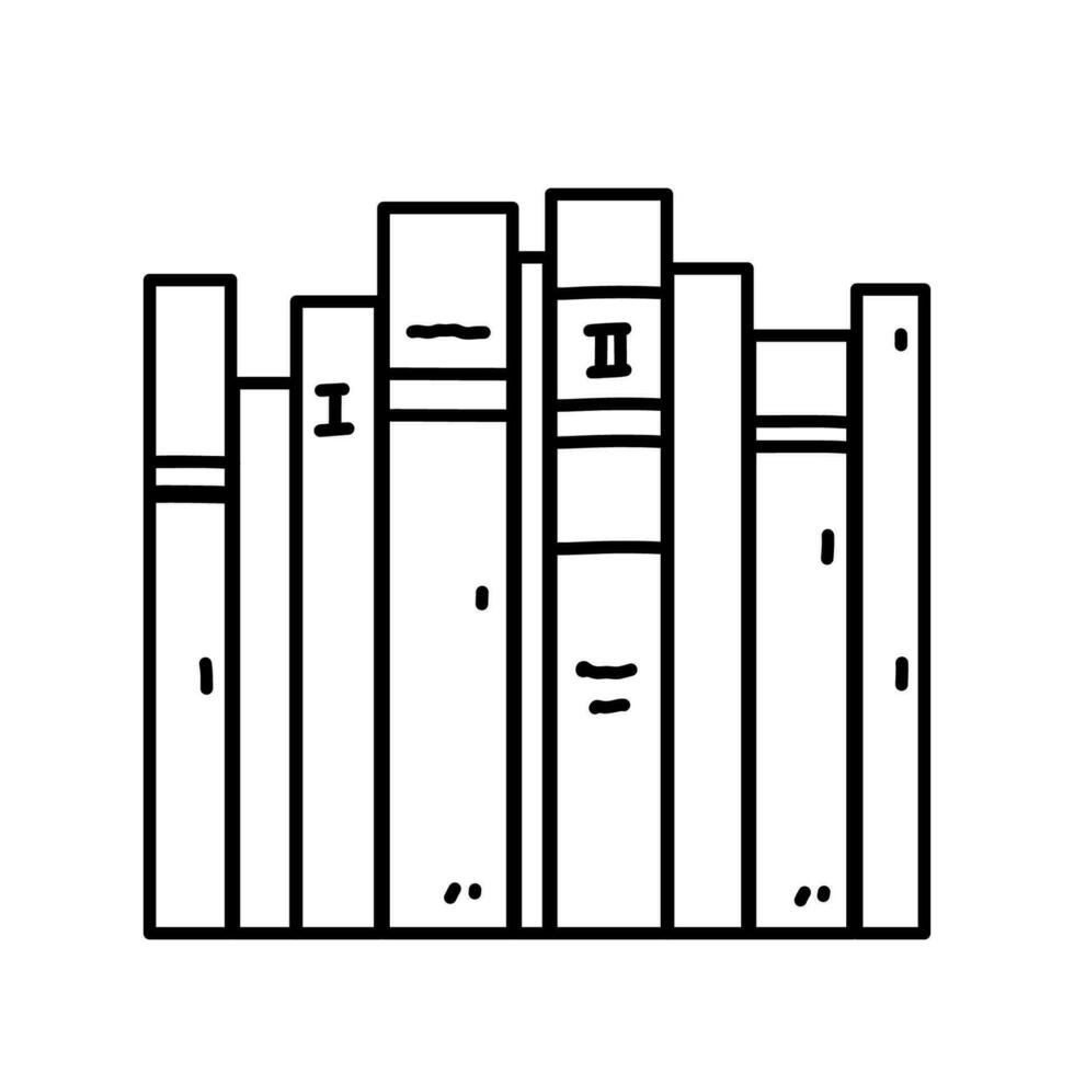 Stack of books and textbooks isolated on white background. School supplies. Vector hand-drawn illustration in doodle style. Perfect for logo, decorations, various designs.