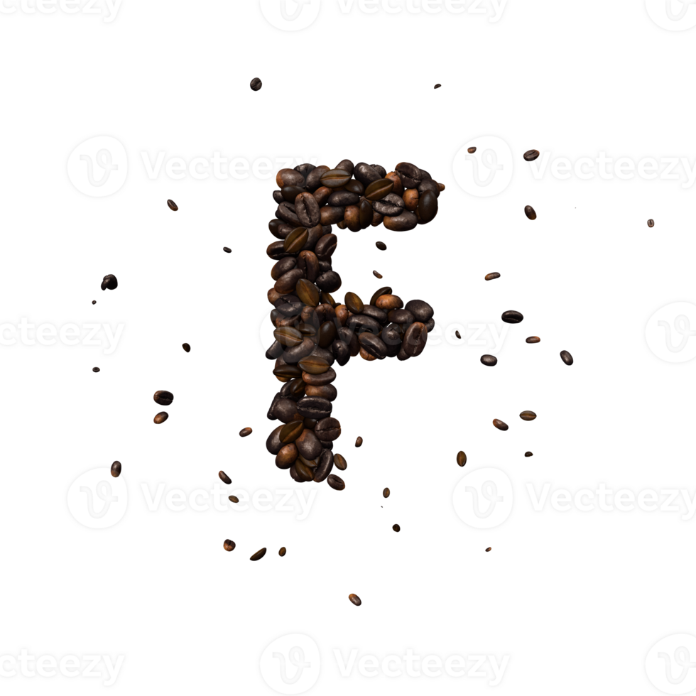 Coffee text typeface out of coffee beans isolated the character g png