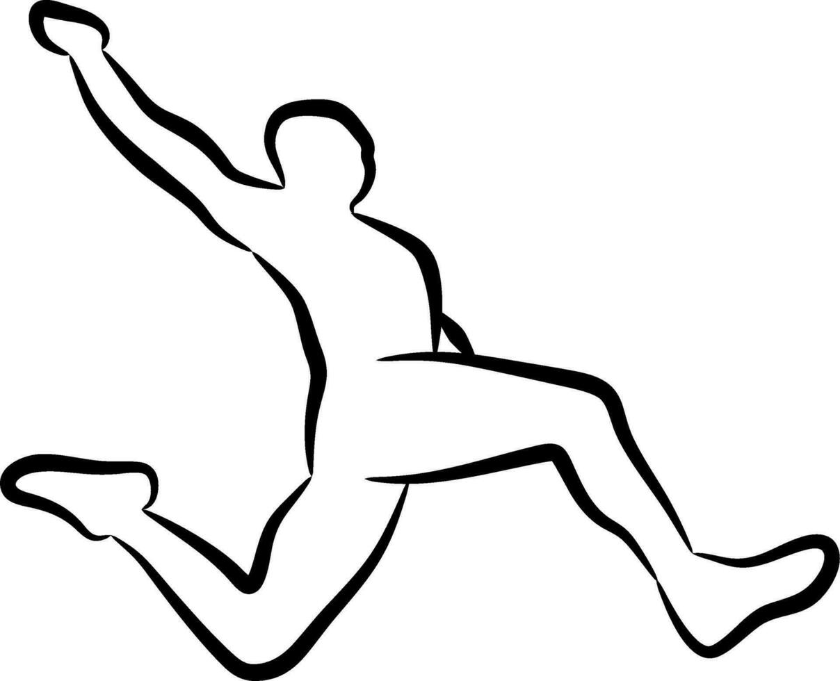 a simple line drawing of someone jumping vector