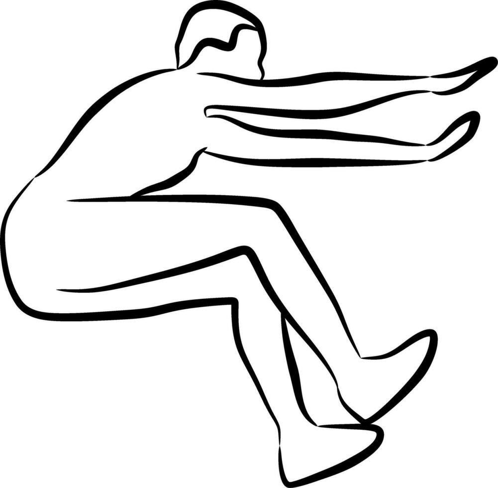 a simple line drawing of someone jumping vector